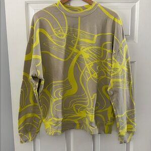 Zara Men's Crewneck Sweater in Gray and Yellow